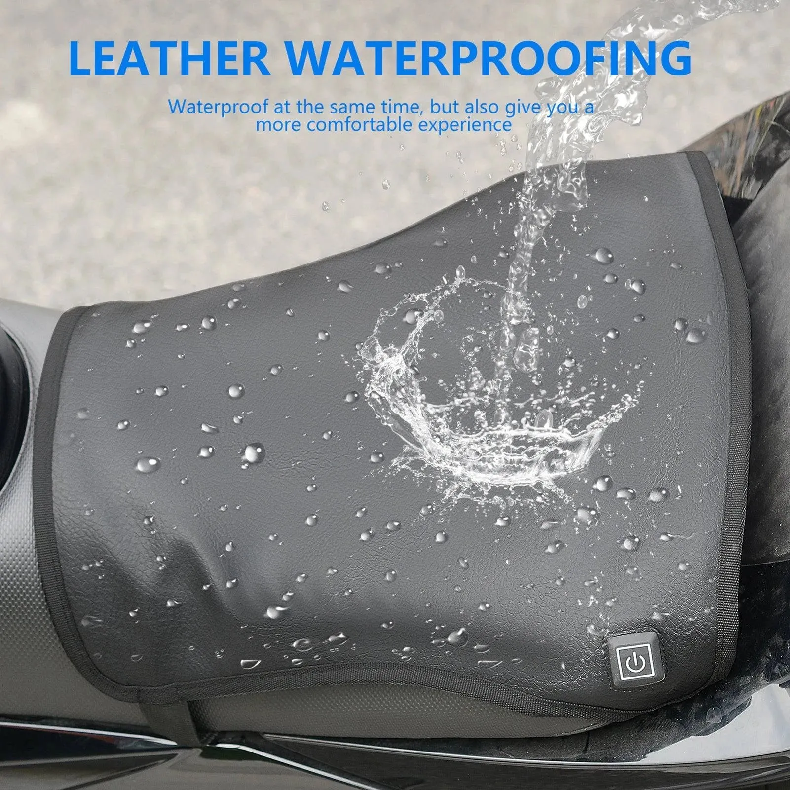 Motorcycle Heated Seat Cushion 12V Electric Heated Seat Pad for Motorcycle Waterproof 3 Levels Intelligent Temperature Control