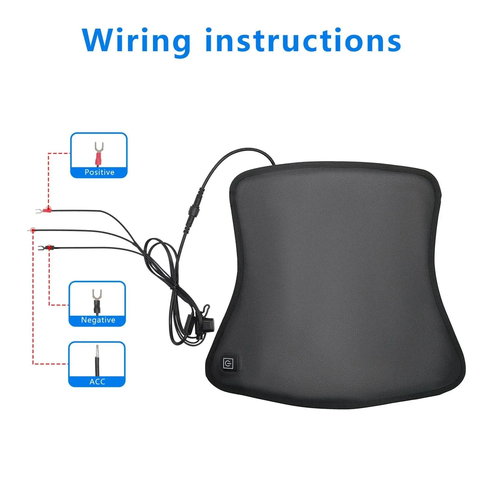 Motorcycle Heated Seat Cushion 12V Electric Heated Seat Pad for Motorcycle Waterproof 3 Levels Intelligent Temperature Control