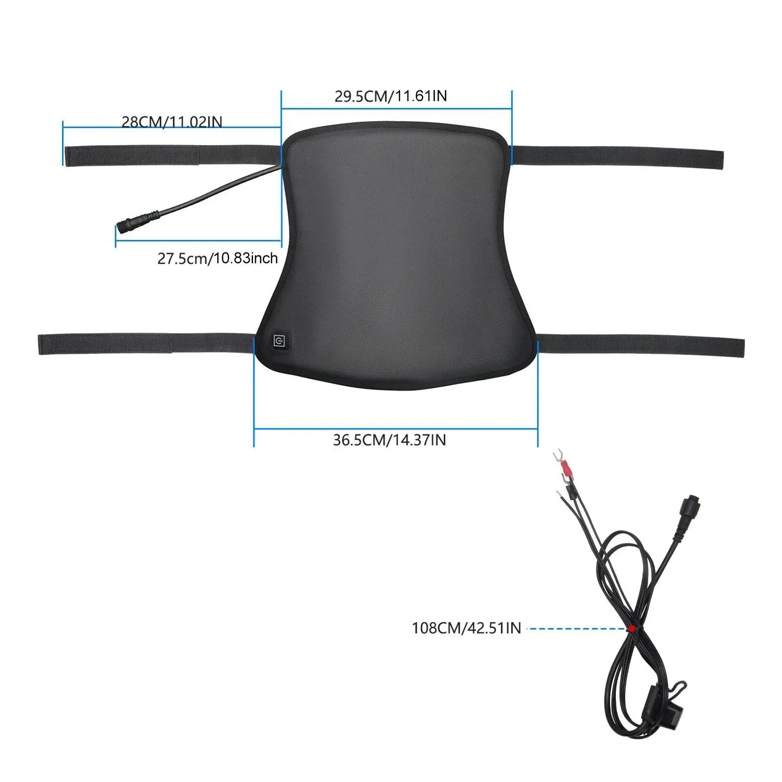 Motorcycle Heated Seat Cushion 12V Electric Heated Seat Pad for Motorcycle Waterproof 3 Levels Intelligent Temperature Control