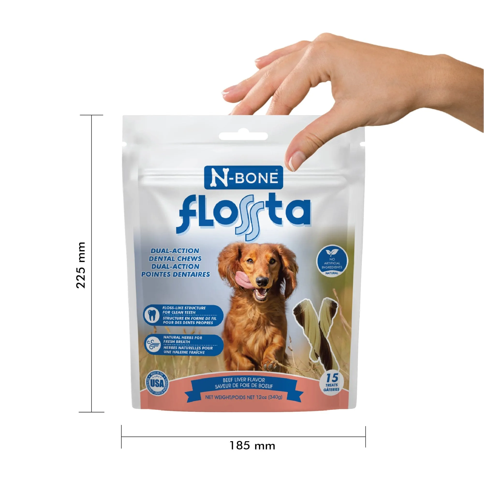 N-Bone Flossta Dual-Action Dental Chews Beef Liver Flavor