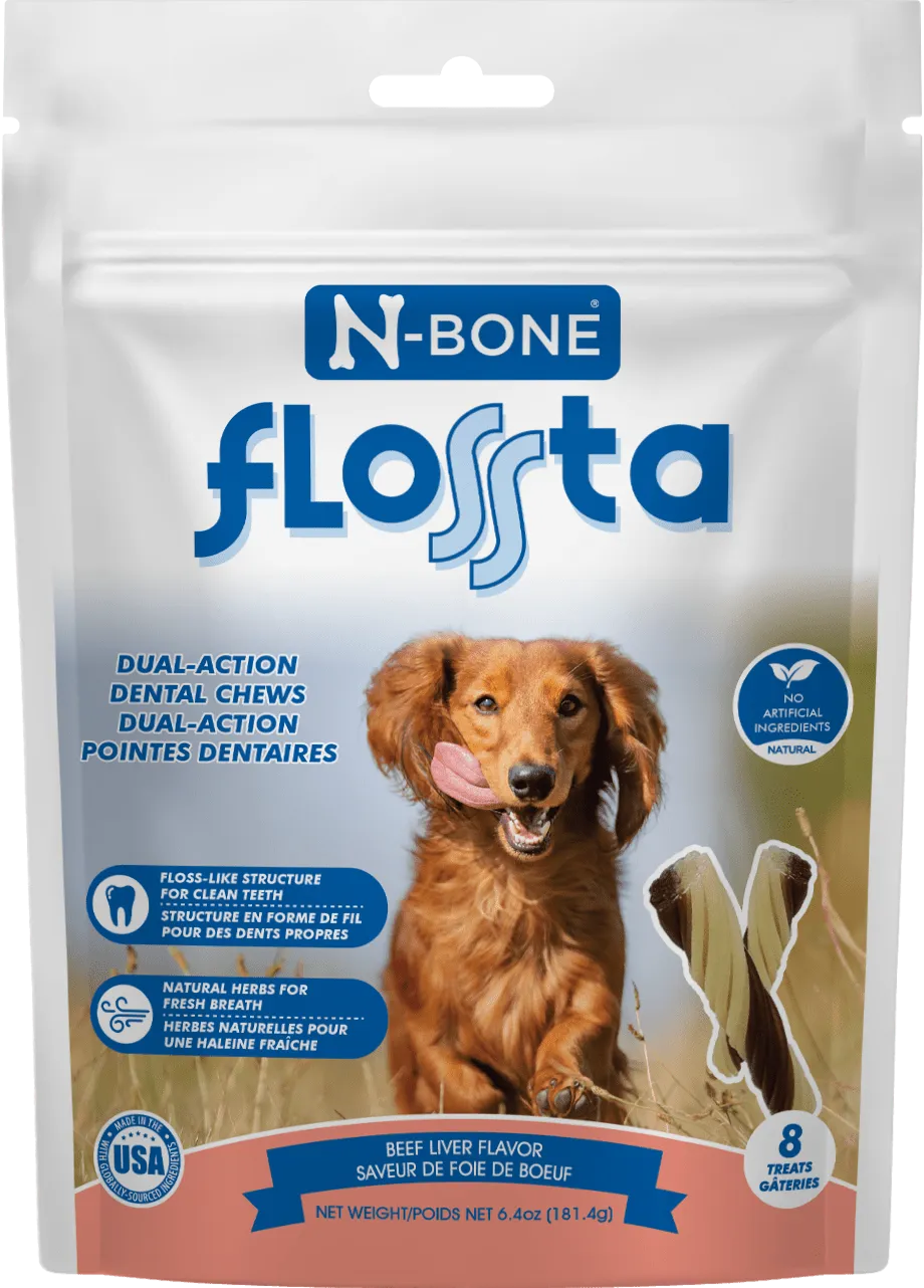 N-Bone Flossta Dual-Action Dental Chews Beef Liver Flavor