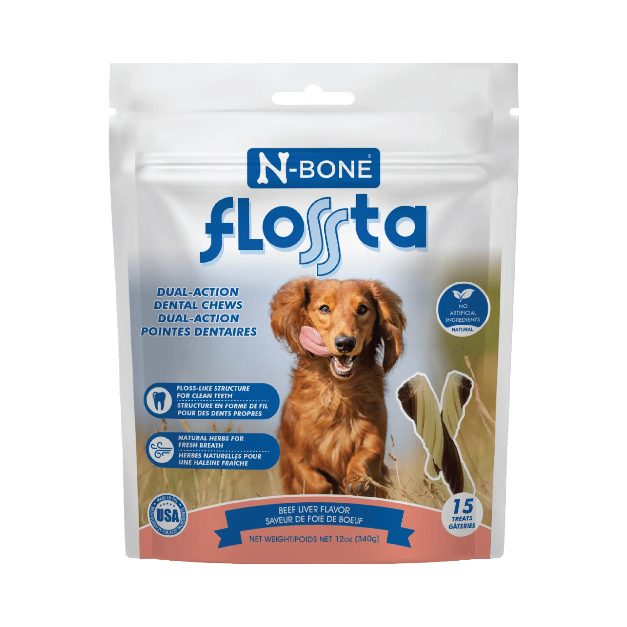 N-Bone Flossta Dual-Action Dental Chews Beef Liver Flavor