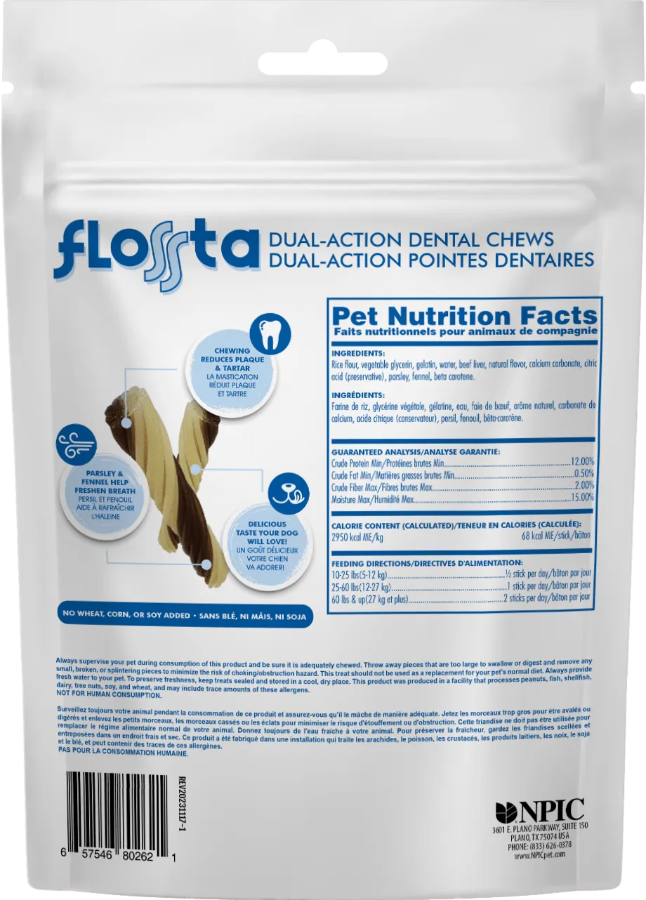 N-Bone Flossta Dual-Action Dental Chews Beef Liver Flavor