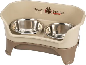 Neater Feeder Express Mess Proof Dog Bowls Elevated for Medium to Large Sized Breed, No Spill Raised Dog Food Bowl Stand, Stainless Steel Food and Water Bowl Set, Pet Dish Feeding Station, Cappuccino