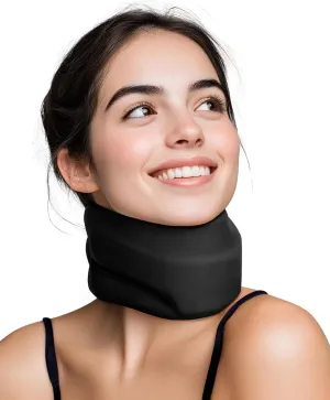 Neck Brace Cervical Collar - Neck Support Brace for Sleeping, Soft Foam Wraps Keep Vertebrae Stable and Aligned for Relief of Cervical Spine Pressure Black Medium(12.6-15.8 Inch)