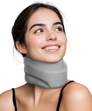 Neck Brace Cervical Collar - Neck Support Brace for Sleeping, Soft Foam Wraps Keep Vertebrae Stable and Aligned for Relief of Cervical Spine Pressure Gray Medium(12.6-15.8 Inch)