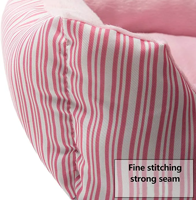 New Hollypet Self-Warming Pet Bed Small Dog Cat Plush Rectangle Nest Puppy Sleeping Bag Cushion Pink