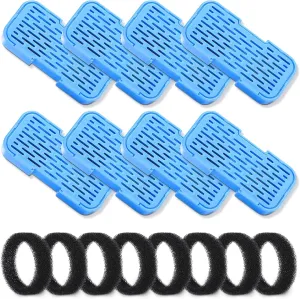 Official Cat Fountain Filters, 16 Pack (8 Filters   8 Sponges) with Activated Carbon, Ultra-fine Fiber