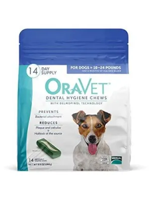 Oravet Dental Hygiene Chews for Small Dogs 10-24Lbs 14Count
