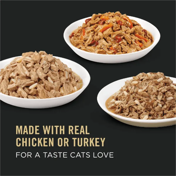 Purina Pro Plan Complete Essentials Chicken & Turkey Favourites Canned Cat Food Variety Pack 24