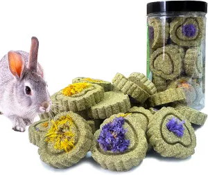 Rabbit Chew Toys for Teeth, 18PCS Natural Timothy Hay Chew Toy, Improve Dental Health for Bunny/Chinchilla/Guinea Pig/Hamsters/Holland Lop, Small Rodent Pet Molar Teeth Treats Toys