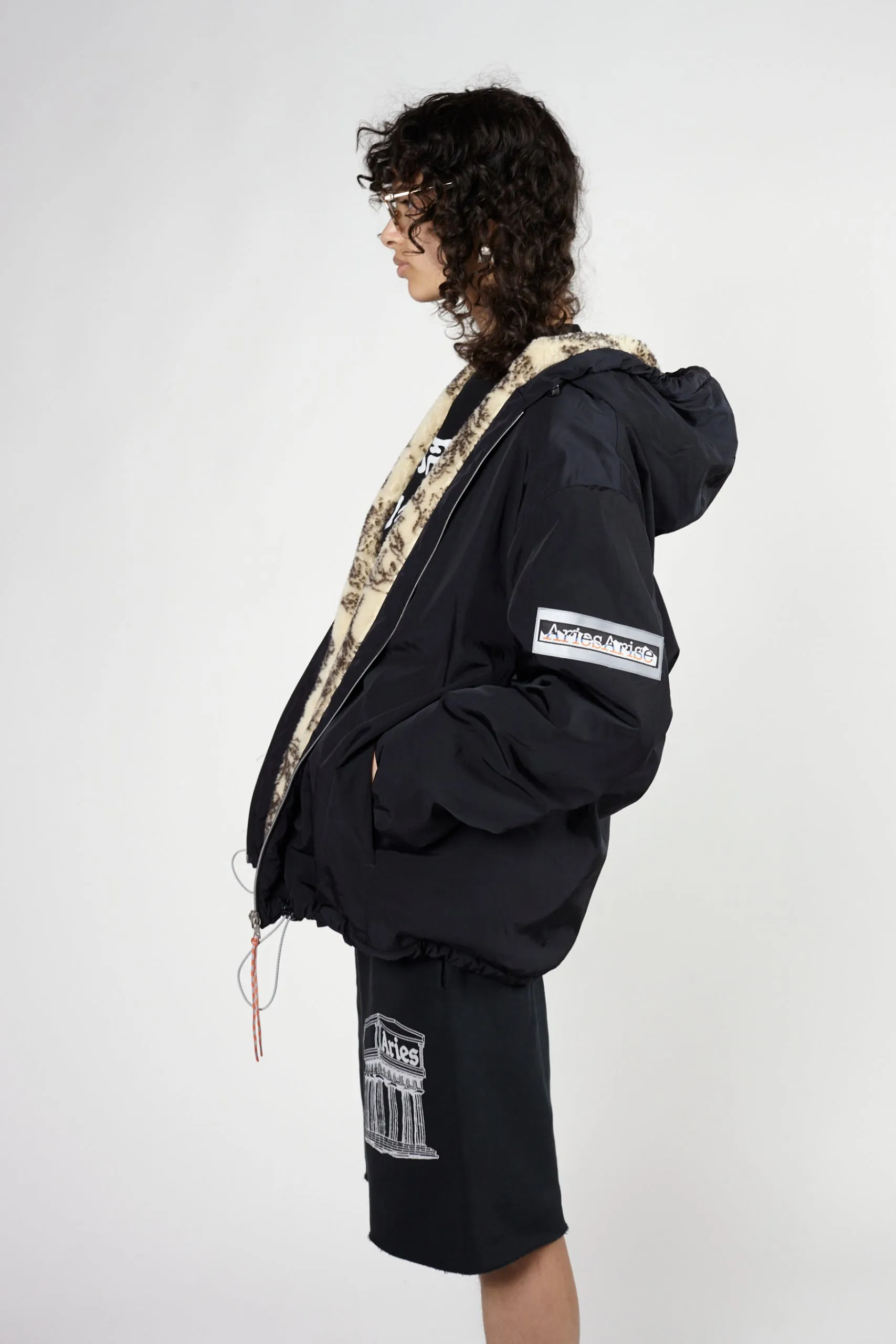 Reversible Nylon and Floral Fleece Parka