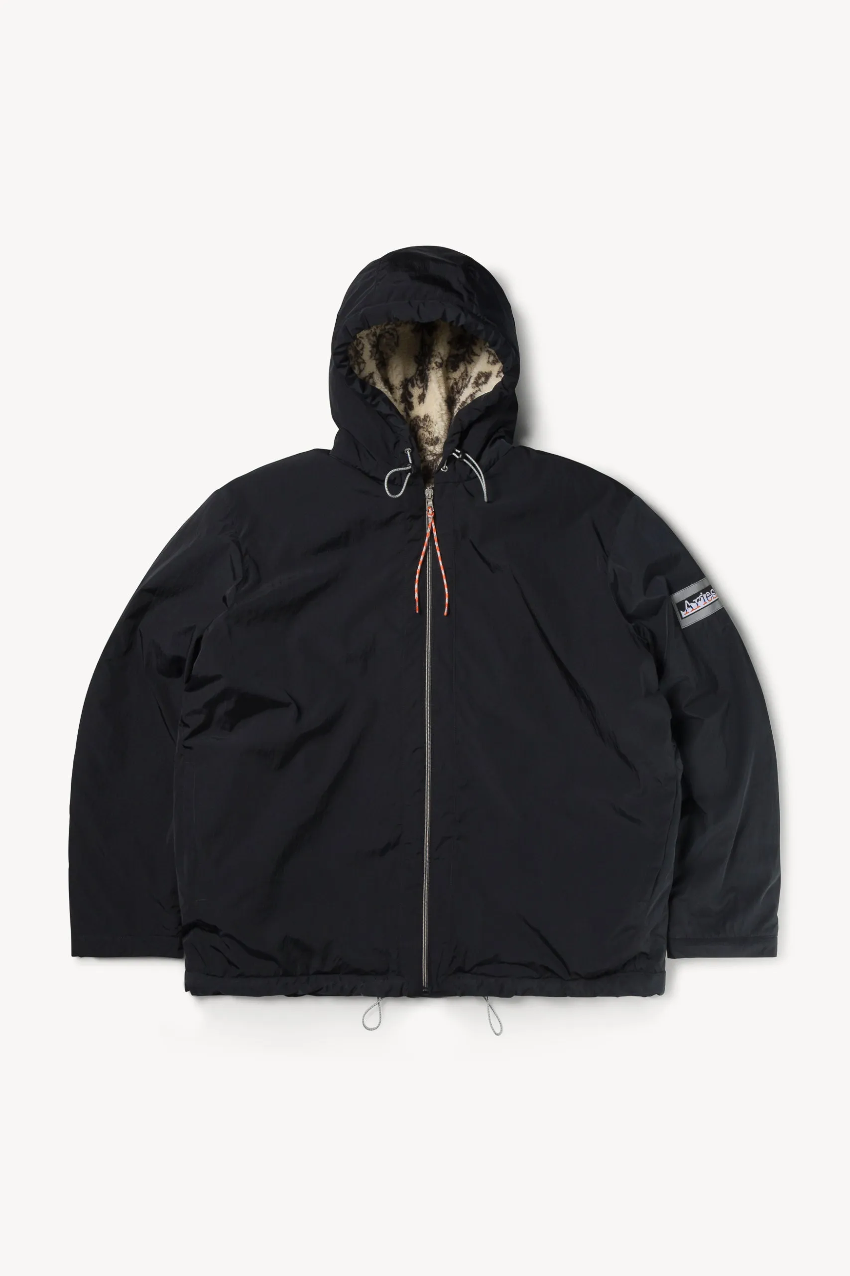 Reversible Nylon and Floral Fleece Parka