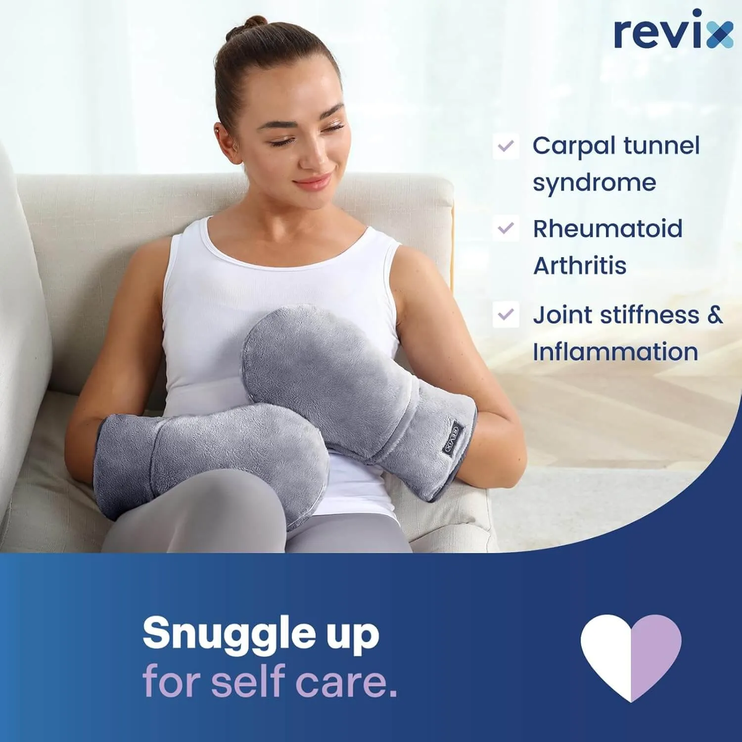 REVIX Heated Mitts for Arthritis and Hand Therapy, Microwavable Hand Warmer for Women and Men