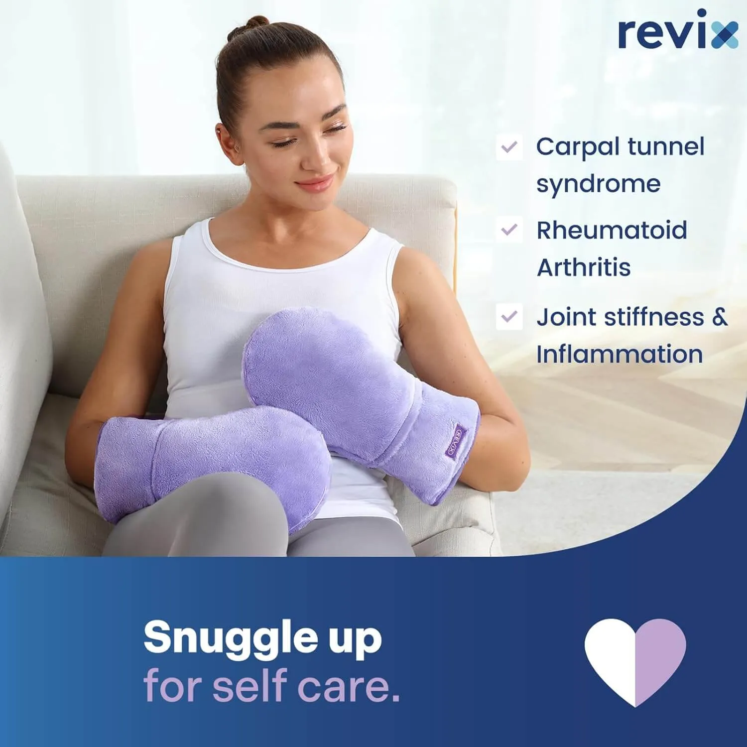 REVIX Heated Mitts for Arthritis and Hand Therapy, Microwavable Hand Warmer for Women and Men