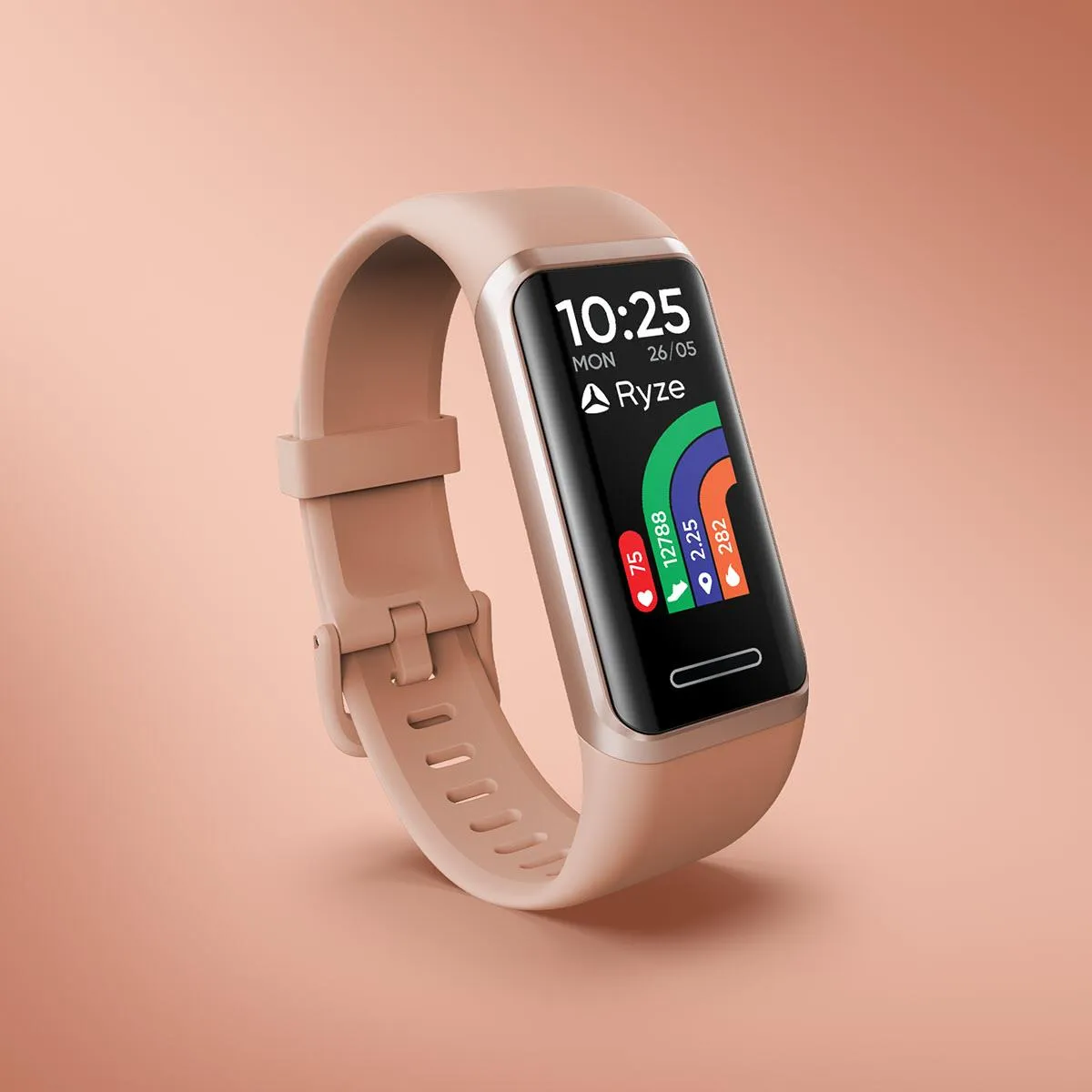 Ryze ELEVATE Fitness & Wellbeing Smart Watch with Alexa (Rose Gold/Pink)