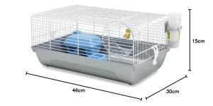 Savic Martha Hamster & Guniea Pigs Cage, Cage Contains a House, Two Platforms, Ladder, Bowl, Exercise Wheel, and Bottle, Fun and Activity Cage for Small Pets, 19 x 12 x 8 inch