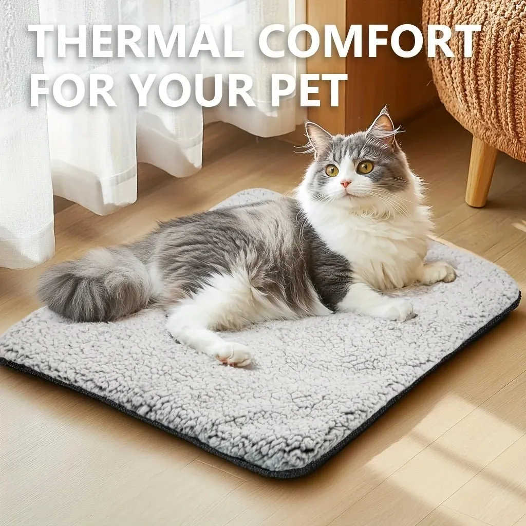 Self Warming Cat Bed Self Heating Cat Mat. Extra Warm Thermal Pet Pad with Removable Cover