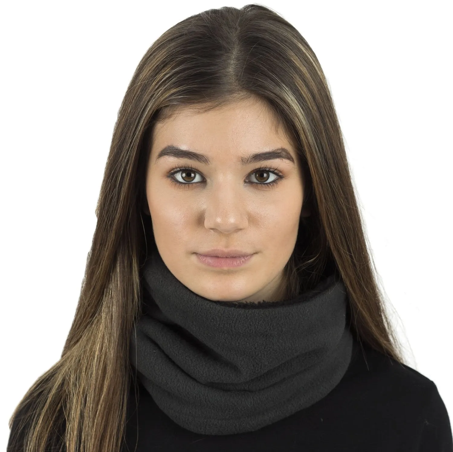 Unisex Plain Warm Fleece Lined Snood