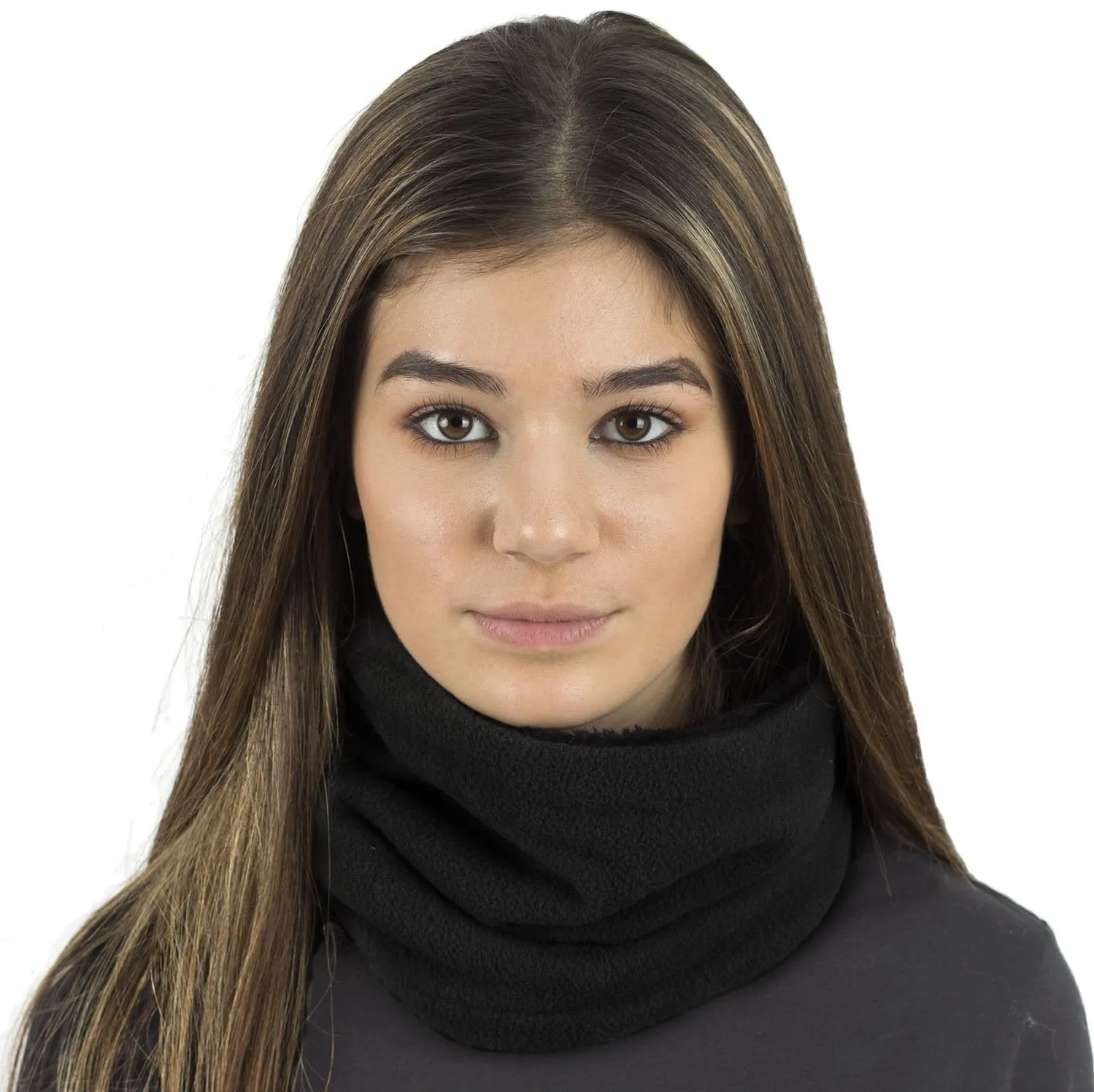 Unisex Plain Warm Fleece Lined Snood
