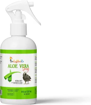 UnRuffledRx Aloe Vera Bird Spray for Birds - Daily Relief for Itchy, Dry Skin - 8oz Bird Bath Mist - Safe if Ingested, Natural, Odor-Free, Made in USA