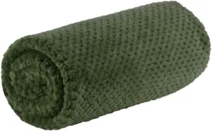 uxcell Flannel Fleece Bed Blankets, Soft Warm Microfiber Blanket, Mesh Fuzzy Plush 330GSM Lightweight Decorative Solid Blankets for Bed Pet (30"x40") Army Green
