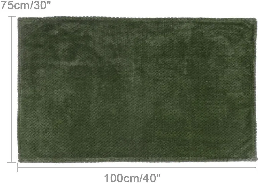 uxcell Flannel Fleece Bed Blankets, Soft Warm Microfiber Blanket, Mesh Fuzzy Plush 330GSM Lightweight Decorative Solid Blankets for Bed Pet (30"x40") Army Green