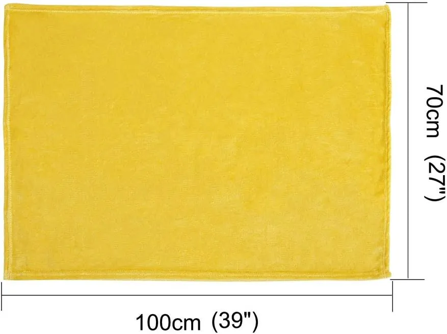 uxcell Pet Dog Blanket, Flannel Fleece Puppy Blanket Solid Plush Warm Rug Blankets and Throws for Small-Medium Dogs Cats Doggy Sleeping Mat, Yellow 27x40 Inch