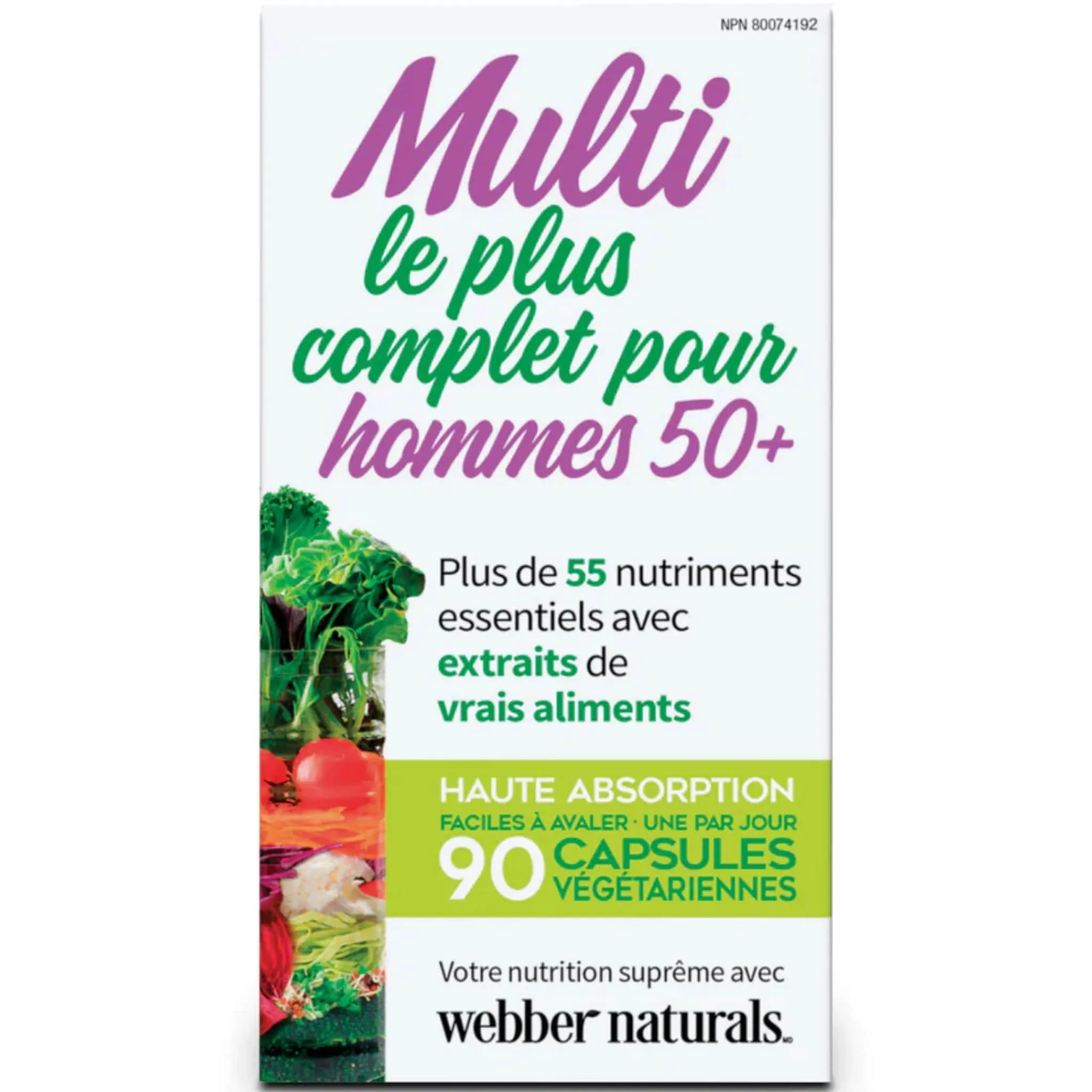 Webber Naturals Most Complete Multivitamin for Men 50 , 90 Vegetarian Capsules