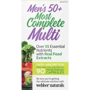 Webber Naturals Most Complete Multivitamin for Men 50 , 90 Vegetarian Capsules